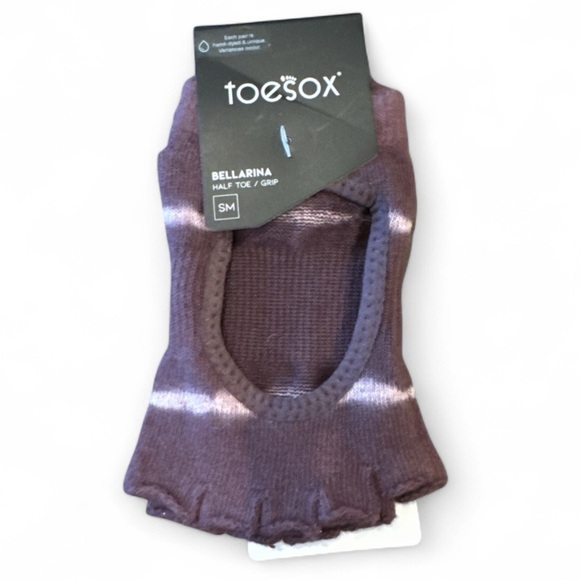 ToeSox Ballerina Half Toe Grip Socks in Quartz Wave Stipe Size Small NWT - Picture 3 of 9